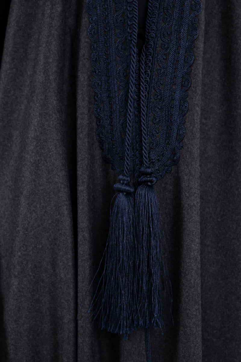 Loro Piana Wool & Cashmere Dark Grey Abaya