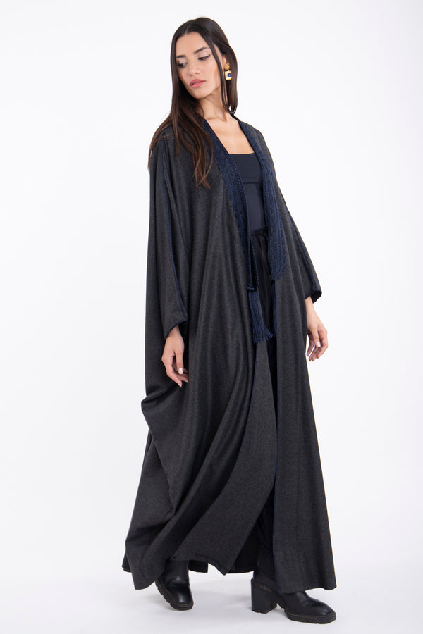 Loro Piana Wool & Cashmere Dark Grey Abaya