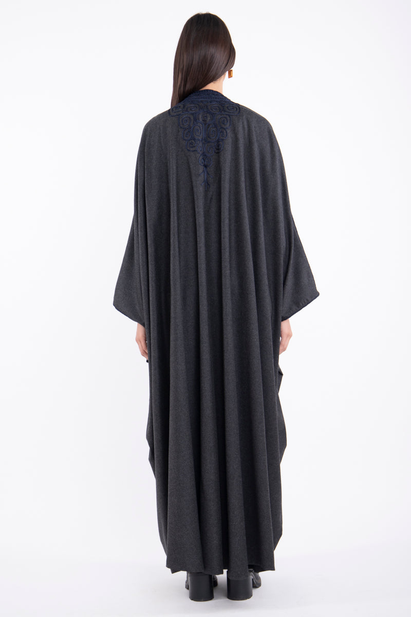 Loro Piana Wool & Cashmere Dark Grey Abaya