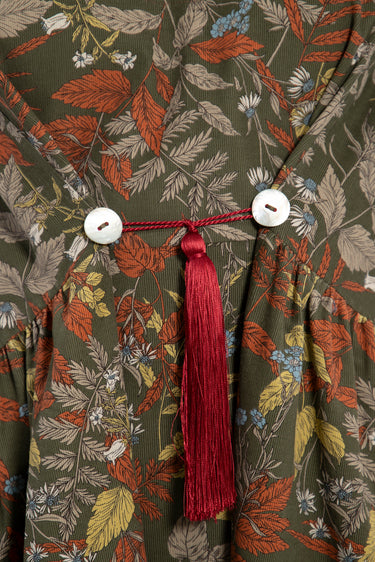 Ihsan Cotton Corduroy Leaves Dress