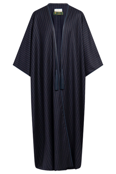 Wool & Cashmere Navy Pinstripe Abaya