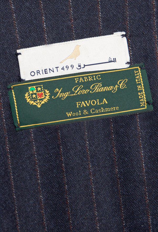 Wool & Cashmere Navy Pinstripe Abaya
