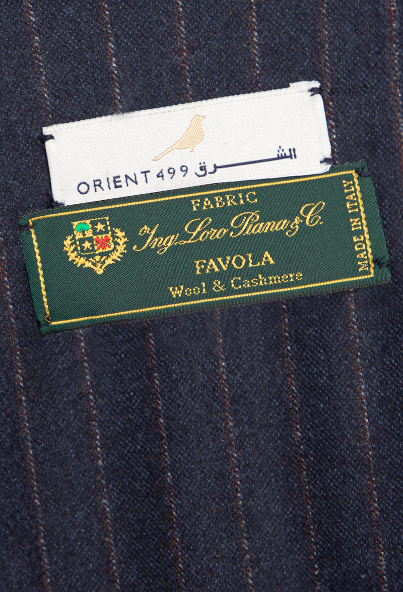 Wool & Cashmere Navy Pinstripe Abaya