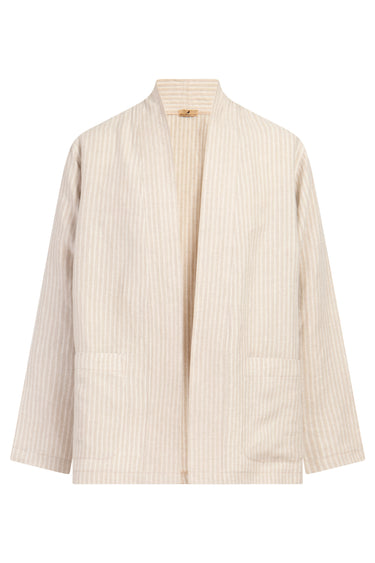 Khaled Linen Beige Stripes Jacket