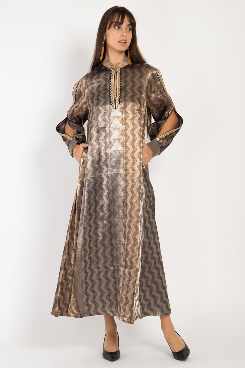 Hilal Silk Metalic Dress