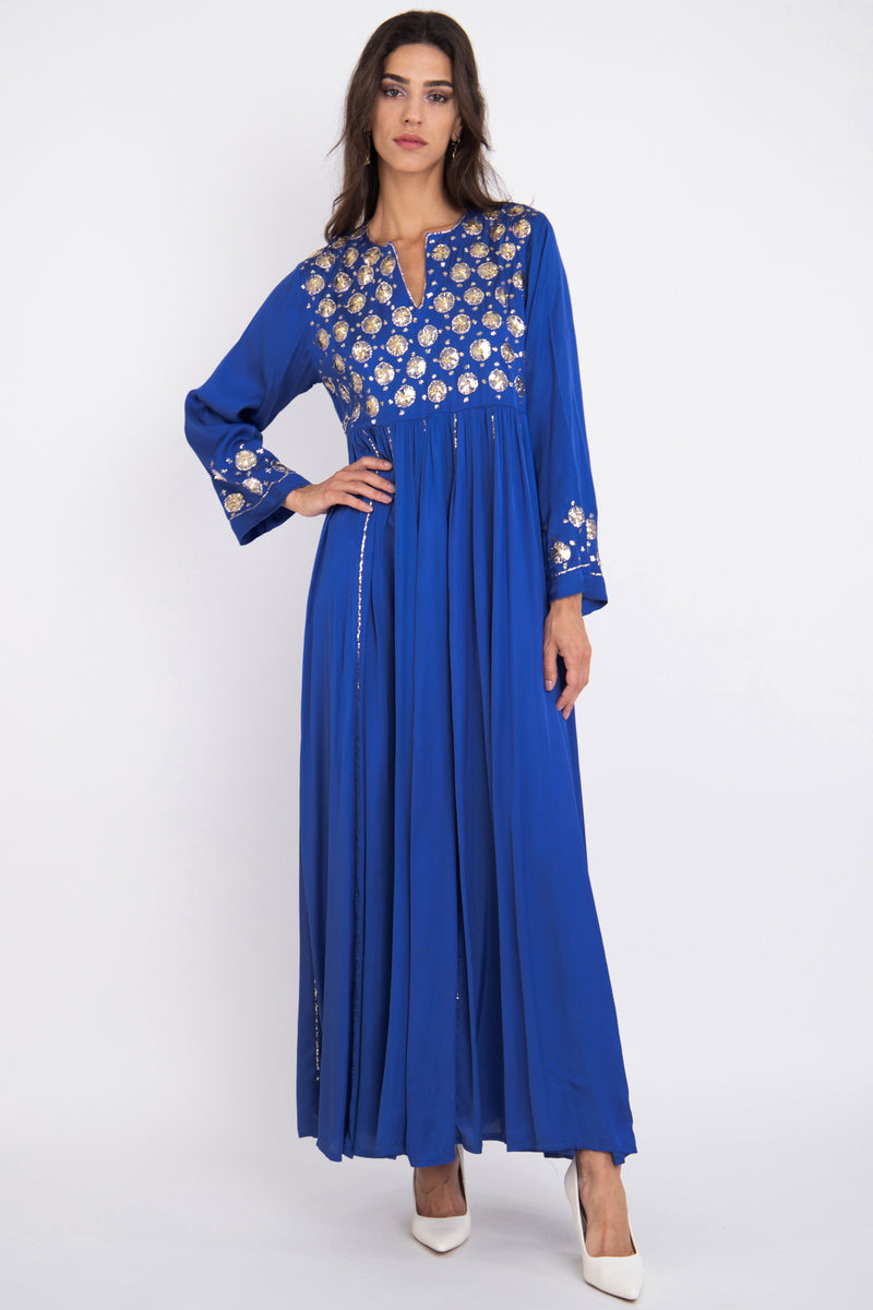 Edouard Silk Tareq Royal Blue Dress