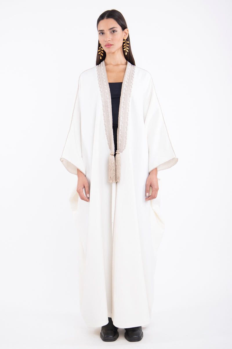 Loro Piana Wool & Silk White Abaya