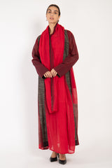 One-Of-A-Kind Madhuri Silk Red & Burgundy Dress