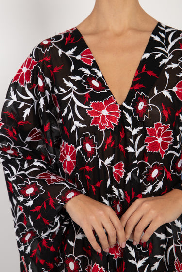 Carthage Georgette Black Embroidered Dress