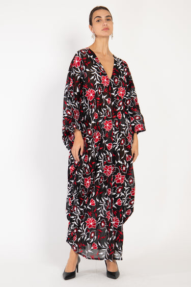 Carthage Georgette Black Embroidered Dress