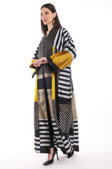 Chouf Silk Black And Yellow Abaya