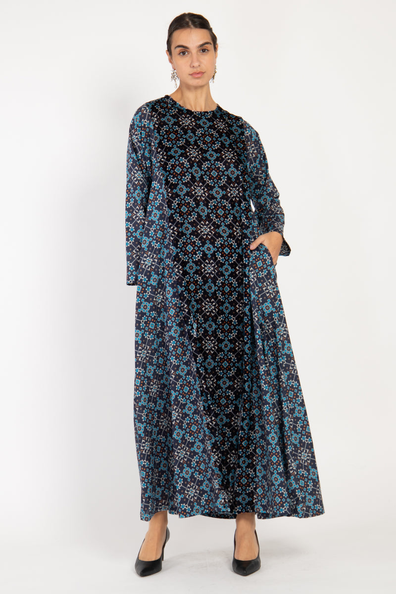 Khayali Velvet & Cotton Ottoman Dress