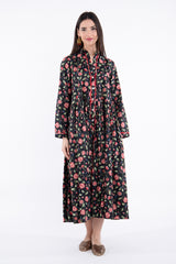 Najah Cotton Black Floral Dress