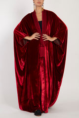 Classic Silk Velvet Red Abaya