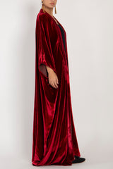 Classic Silk Velvet Red Abaya