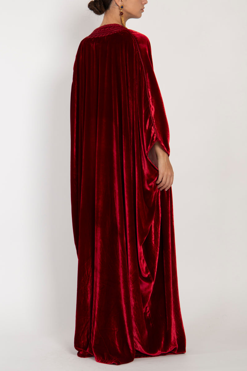 Classic Silk Velvet Red Abaya