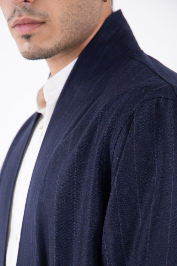 Khaled Loro Piana Wool Blue Checks Jacket