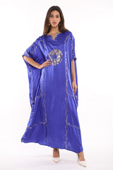 Baalbeck Silk Tareq Blue Gold Dress