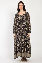 One-Of-A-Kind Souraya Silk Black & Gold Dress