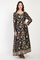 One-Of-A-Kind Souraya Silk Black & Gold Dress