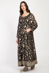 One-Of-A-Kind Souraya Silk Black & Gold Dress