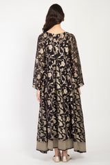 One-Of-A-Kind Souraya Silk Black & Gold Dress