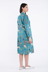 Lina Cotton Jungle Blue Jellaba