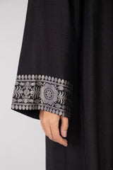 Nilou Silk Black & Silver Dress