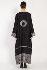 Nilou Silk Black & Silver Dress