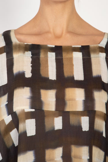 Jomaa Linen Brushstrokes Checks Dress