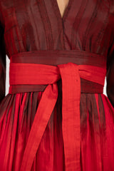 One-Of-A-Kind Sharifa Silk Ombré Red Dress