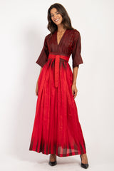 One-Of-A-Kind Sharifa Silk Ombré Red Dress