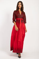 One-Of-A-Kind Sharifa Silk Ombré Red Dress