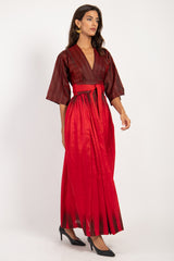 One-Of-A-Kind Sharifa Silk Ombré Red Dress