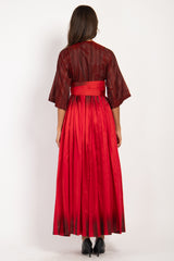 One-Of-A-Kind Sharifa Silk Ombré Red Dress