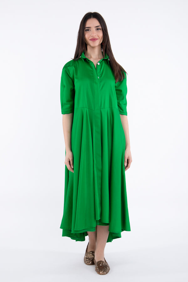 Hana Cotton Green Dress