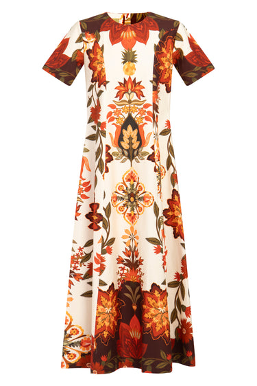 Ikram Cotton Floral Print Dress