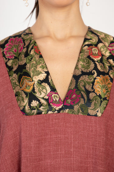 Adan Wool Blend Pink Kaftan