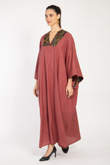 Adan Wool Blend Old Pink Kaftan