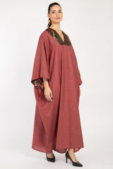 Adan Wool Blend Old Pink Kaftan