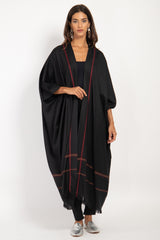 Foulard Wool Black & Red Abaya