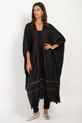 Foulard Wool Black & Red Abaya