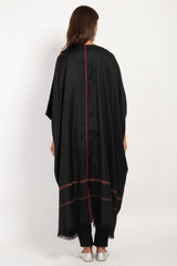 Foulard Wool Black & Red Abaya