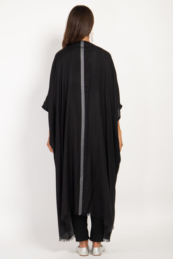 Foulard Wool Black & Grey Abaya