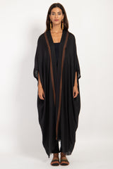 Foulard Wool Black & Brown Abaya