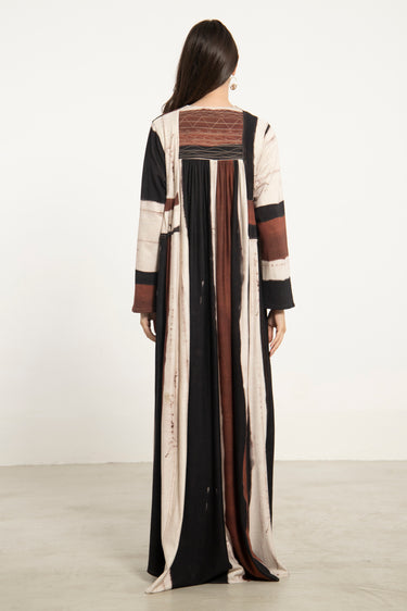 Farida Cotton Dress – Black & Rust
