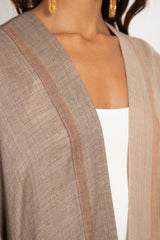 Foulard Wool Brown & Light Brown Abaya