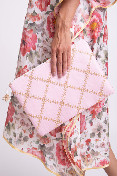 Hawwa Cotton Silk Pink Pouch