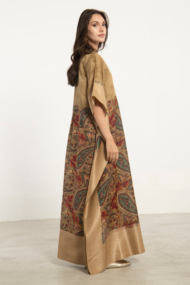 One-Of-a-Kind Noujoud Silk Gold Kaftan