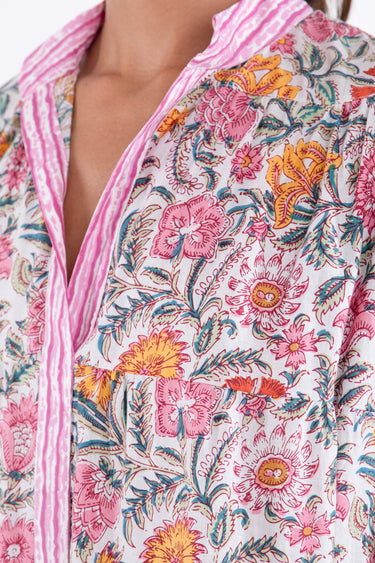 Zeinab Cotton Printed Pink Floral Dress